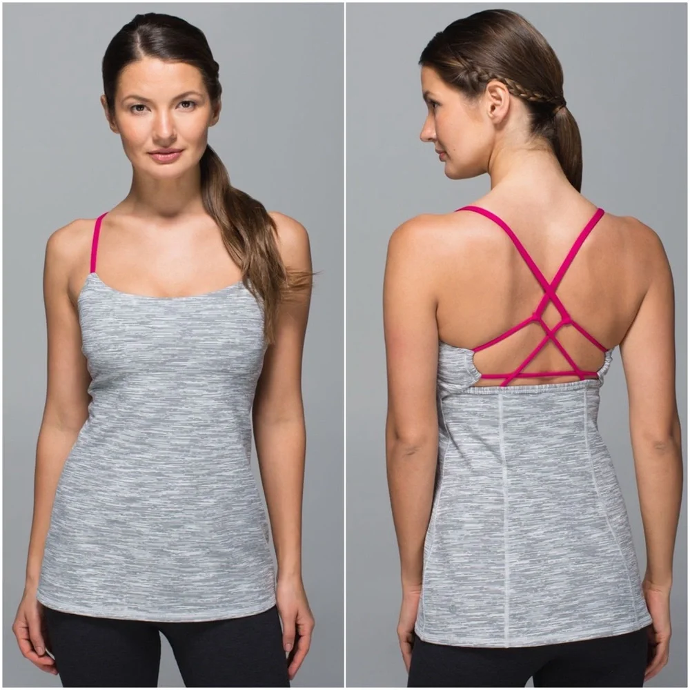 Lululemon Dancing Warrior Tank (Wee Are From Space Silver Spoon/Jewelled Magent)
